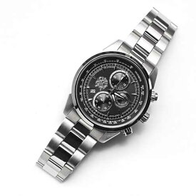 S'FACTORYエスファクトリー クロノグラフ 腕時計 ブラック×シルバー メンズ ステンレス ベルト オリジナル シルバーブランド 日本