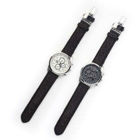 S'FACTORYエスファクトリー クロノグラフ腕時計 レザーベルト シャークスキン（サメ革）メンズ 腕時計 レザー 革 クロノグラフ EPSON Dバックル 日本製