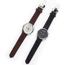 S'FACTORYエスファクトリー クロノグラフ腕時計 レザーベルト エレファント（ゾウ革）メンズ 腕時計 レザー 革 クロノグラフ EPSON Dバックル 日本製 ガルーシャ