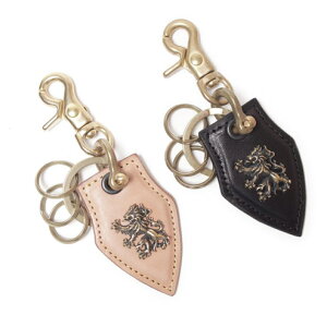 S'FACTORYエスファクトリー 栃木レザー ライオン レザー キーホルダー クリップ カウレザー(牛革)キーホルダー 小物 レザー 革 鍵 タン ブラック