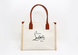 ☆【中古】　新品同様　【Christian Louboutin　クリスチャン・ルブタン】　キャンバス　ロゴ　トートバッグ　3235231 5504 W51　トートバッグ　アイボリー