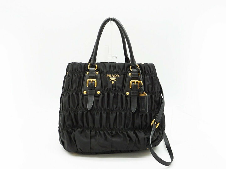 楽天市場】☆【中古】 【PRADA プラダ】 ナイロン ギャザー 2WAYトート 