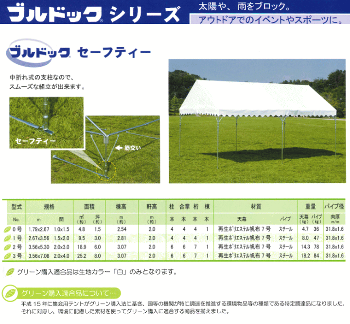楽天市場】【法人配送限定】 岸工業 ブルドックテント セーフティー 0