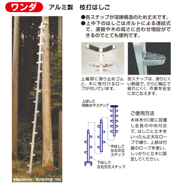 楽天市場 法人配送限定 ハラックス ワンダ アルミ製 枝打はしご Wr 30 木登りはしご R ねっとんや