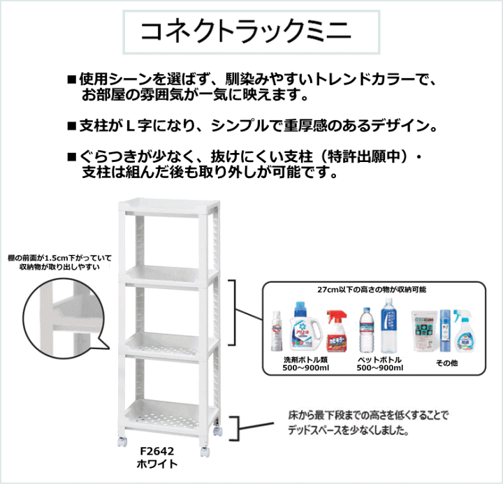 楽天市場】不動技研 収納ラック コネクトラック ミニ F2642 F64201