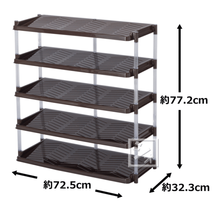 楽天市場】平和工業 クリスタルシューズラック5段トリプル 日本