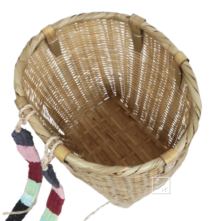 楽天市場】竹製 ゴザ編 背負いかご 丸型 肩紐付 約41×34×高さ44cm ~R