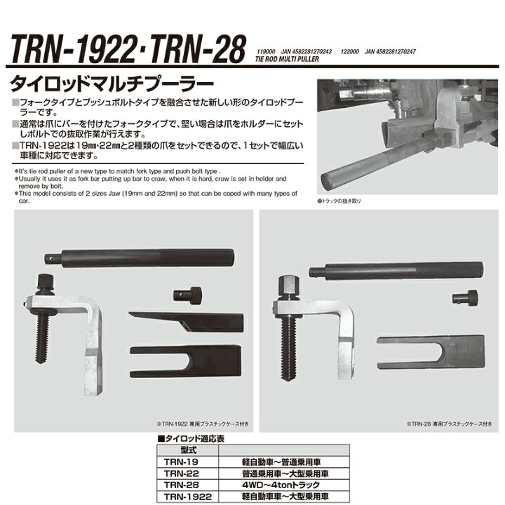 楽天市場】江東産業 TRN-22N タイロットマルチプーラー22 取寄 