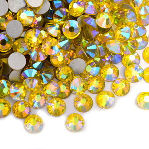 ガラスラインストーン レモンAB SS3〜SS30 ガラスラインストーン ネイル デコ レジン ストーン パーツ ガラス ネイルパーツ セルフネイル ジェルネイル 衣装製作 黄 ダイヤモンドアート