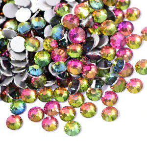 ガラスラインストーン レインボー SS3〜SS30 ガラス製ラインストーン ネイル デコ レジン ストーン パーツ ガラス ネイルパーツ セルフネイル ジェルネイル 衣装製作 ダイヤモンドアート mm 1.5