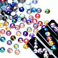 ガラスラインストーン オーロラミックス SS3〜SS30 ガラスラインストーン ネイル デコ レジン ストーン …