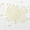 パールビーズ 両穴 アイボリー 3mm / 4mm / 5mm / 10mm / 12mm / 16mm 通し穴 パール 真珠 フェイクパール ビーズパーツ