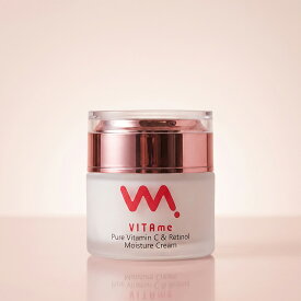 VITAme ピュアビタミンC＆レチノール配合 美容クリーム / 50g ビタミー クリーム 日本製 ビタミンC誘導体 レチノール セラミド ヒアルロン酸 ペプチド 保湿 うるおい キメ なめらか肌 日本製 無香料 無着色