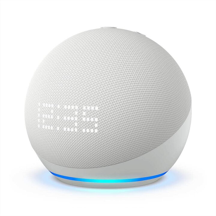 【New】Echo Dot with clock エコードットウィズクロック 第5世代 時計付きスマートスピーカー with Alexa  グレーシャーホワイト 送料無料 NS Distant 