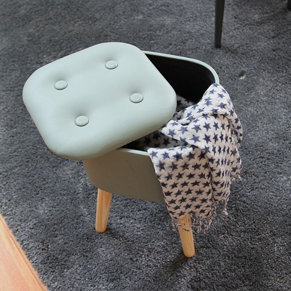 収納機能とスツールを組み合わせたシンプルデザイン スツール おしゃれ 収納 かわいい チェア ネイビー 収納付きチェア グリーン ピンク 椅子 オットマン 秀逸