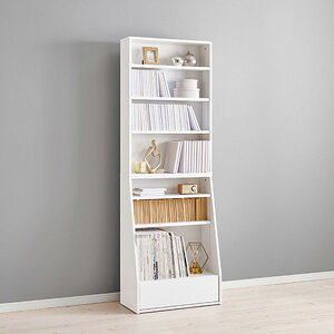 本棚 大容量 薄型 スリム 幅60 引き出し おしゃれ 書棚 文庫本 木製 ハイタイプ オープンラック ブックシェルフ 本立て ブックラック 高さ175 コミック 漫画 本