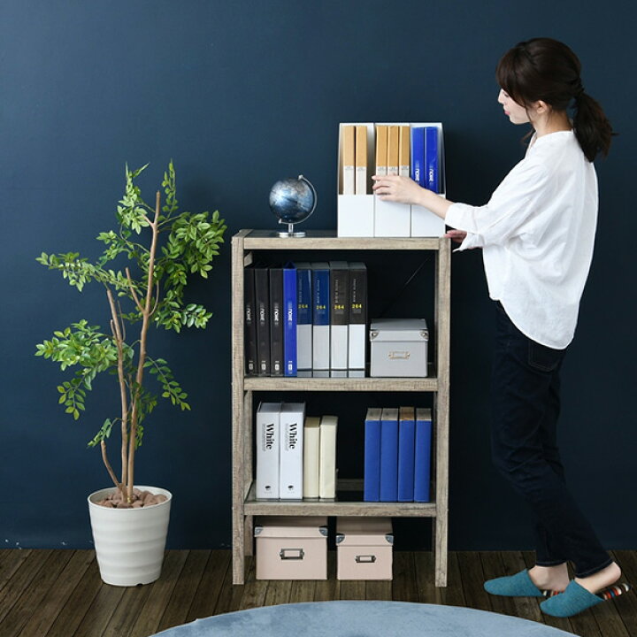 楽天市場 オープンラック おしゃれ 収納 3段 ラック 木製 ガラス 幅60 シェルフ サイドラック 棚 古木 アンティーク 花台 鉢置き台 フラワースタンド 飾り棚 インテリア家具のエッジーノイエ