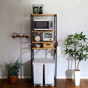 レンジ台 ゴミ箱 幅60 キッチンラック レンジラック ゴミ箱上ラック トースターラック キッチン 収納棚 キッチン棚 スリム ゴミ箱上棚 ラック 北欧 おしゃれ