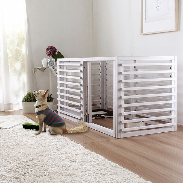 楽天市場 15日限定 エントリーでポイント12倍 ゲージ 犬用 おしゃれ わんちゃんゲージ 檻 ワンゲージ ペット用ゲージ おしゃれ 引き戸 天然木 Lサイズ ブラウン ナチュラル ホワイト インテリア家具のエッジーノイエ