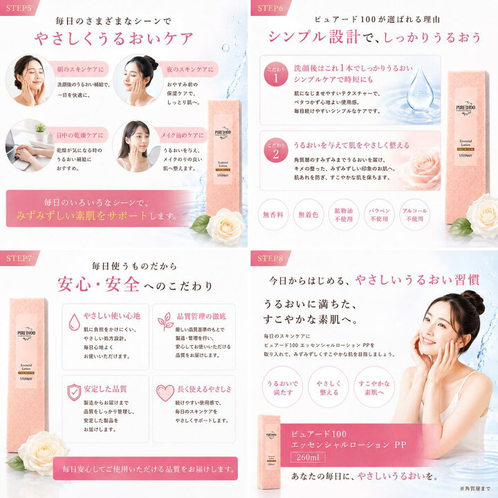 楽天市場】ピュアード100 エッセンシャルローション PP 260ml 化粧水 