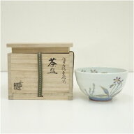 【中古】【茶道具】京焼　曽根幸風造　染付色彩菫花図茶碗（共箱）茶道 抹茶 おしゃれ 抹茶茶碗 抹茶碗 …