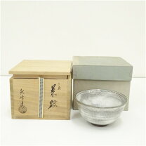 茶道具 中村秋峰造 抹茶碗 光琳水秋草絵 共箱 抹茶茶碗 色絵
