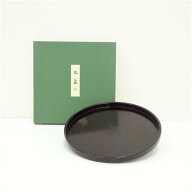 【中古】【セール20%オフ】【漆器】象彦造　漆塗丸盆（紙箱） 和食器 おしゃれ 茶道具 茶器 トレイ トレ…