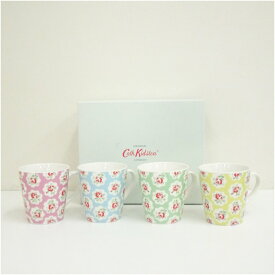 【中古】【セール20%オフ】【陶芸・陶器】Cath Kidston　キャスキッドソン　マグカップ4点（紙箱） 食器 おしゃれ かわいい レトロ ディスプレイ 来客 コップ テーブルウェア キッチン カフェ