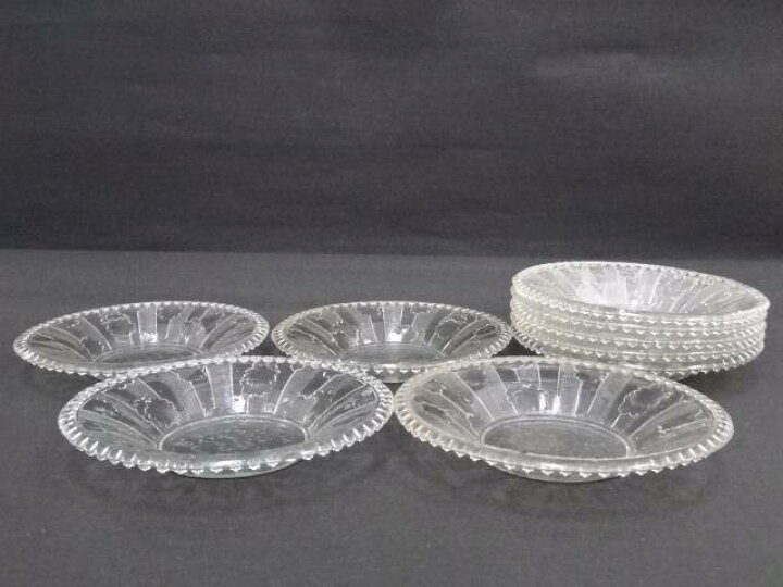 楽天市場】【中古】【ガラス】昭和レトロ プレスガラス君が代小皿9客  