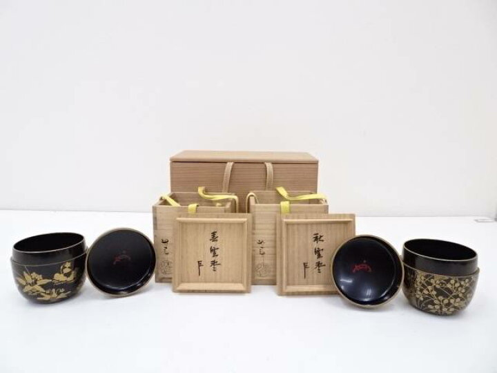 楽天市場】【中古】【茶道具】市川準斎造 春野・秋野蒔絵大棗一双（十 