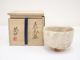 【中古】【茶道具】萩焼　清水啓功造　茶碗（共箱）【送料無料】[中古 茶道 抹茶 茶道具 おしゃれ 抹茶茶碗 抹茶碗 和食器 レトロ 茶器 茶わん 骨董 茶会 茶の湯]