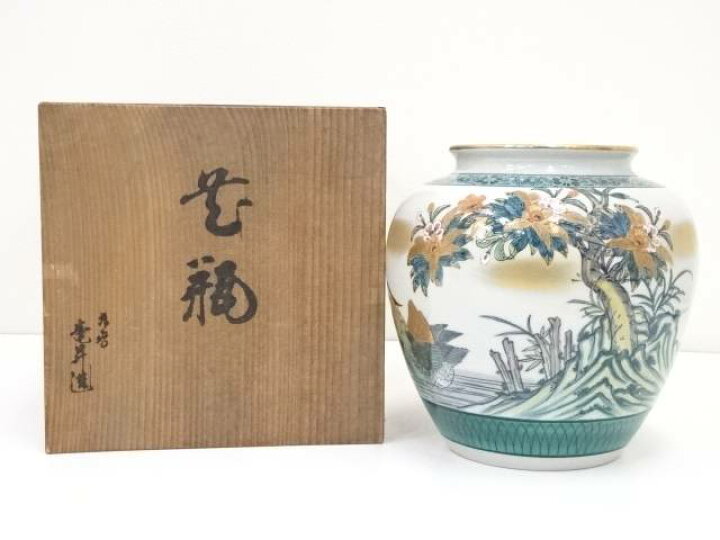楽天市場】【中古】【華道】九谷焼 竜昇造 色絵花鳥花瓶（共箱）【送料 