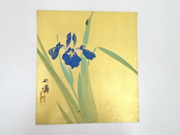 楽天市場 書画 田畑秋濤筆 菖蒲に蛍図 肉筆色紙 送料無料 中古 おしゃれ かわいい 飾る 飾り アート 芸術 インテリア 床の間 リビング 玄関 寝室 和室 水無月 6月 夏 お茶道具 着物のネットショップ圭