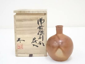 【中古】【ポイント5倍+スーパーSALE55%オフ】【華道】備前焼　赤畠太造　徳利形花入（共箱）【送料無料】[中古 花入れ 茶道 茶道具 花瓶 花器 おしゃれ フラワーベース 道具 茶室 華道 華道具 インテリア hnir]