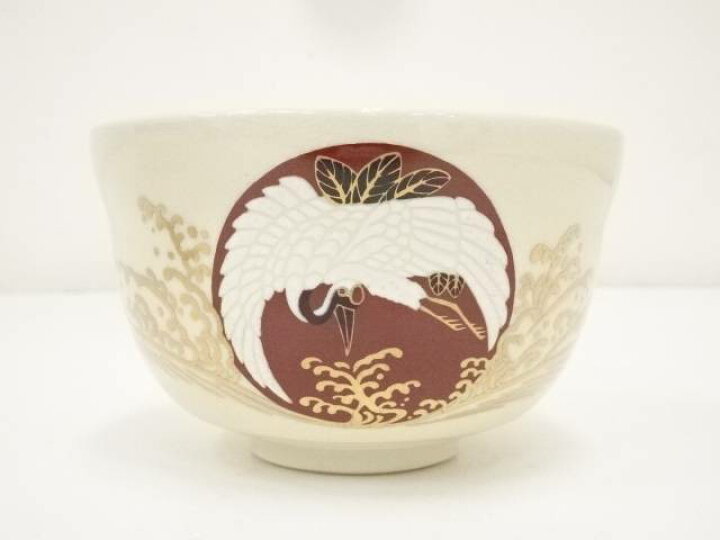 茶道具 宗浩造 茶道 共箱 抹茶碗 抹茶 送料無料 中古 おしゃれ 色絵竹の村茶碗 抹茶茶碗