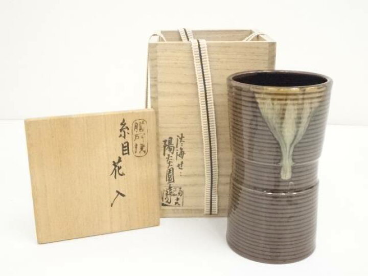 楽天市場 華道 膳所焼 岩崎新定造 糸目花入 共箱 送料無料 中古 花入れ 茶道 茶道具 花瓶 花器 おしゃれ フラワーベース 道具 茶室 華道 華道具 インテリア Hnir お茶道具 着物のネットショップ圭