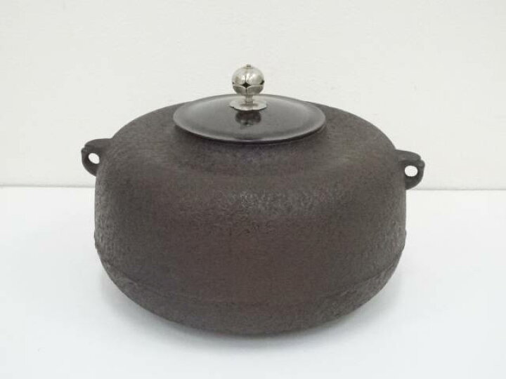 楽天市場】【中古】【茶道具】釜師道彦造 菊桐地紋政所釜（銀ツマミ 