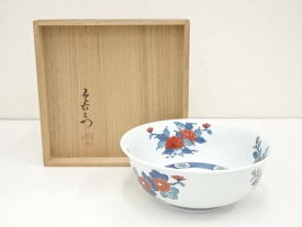 【中古】【陶芸・陶器】今泉今右衛門造　錦花絵菓子器（共箱）【送料無料】[中古 茶器 おしゃれ かわいい 和菓子 アンティーク レトロ お茶 骨董 収納 来客 茶道 茶道具 ksk]