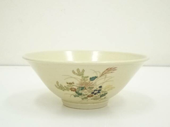 楽天市場】【中古】【茶道具】薩摩焼 永田窯造 色絵秋草茶碗（共箱  