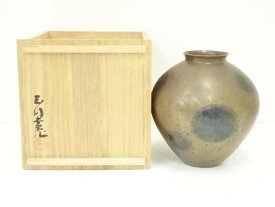 【中古】【ポイント5倍+スーパーSALE55%オフ】【華道】玉川堂造　亀甲文銅製花瓶（共箱）【送料無料】[中古 花器 おしゃれ かわいい アンティーク フラワーベース 華道 華道具 茶道具 茶道 生花 花入れ]