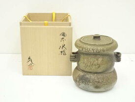 【中古】【ポイント5倍+スーパーSALE55%オフ】【茶道具】備前焼　豊福寛造　耳付水指（共箱）【送料無料】[中古 水指し 茶道 茶道具 おしゃれ 水差し みずさし 抹茶 インテリア 茶器 水器 お茶 骨董 茶会]