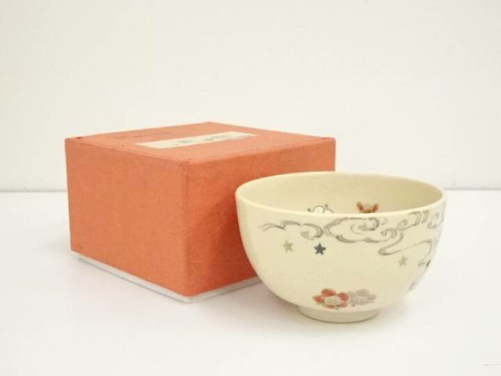 楽天市場】【中古】【茶道具】京焼 森里陶楽造 色絵雲図茶碗（箱付 