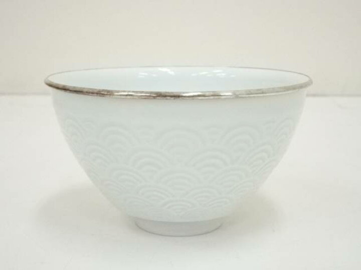 楽天市場】【中古】【茶道具】平戸焼 横石嘉助造 白磁青海波天目茶碗 