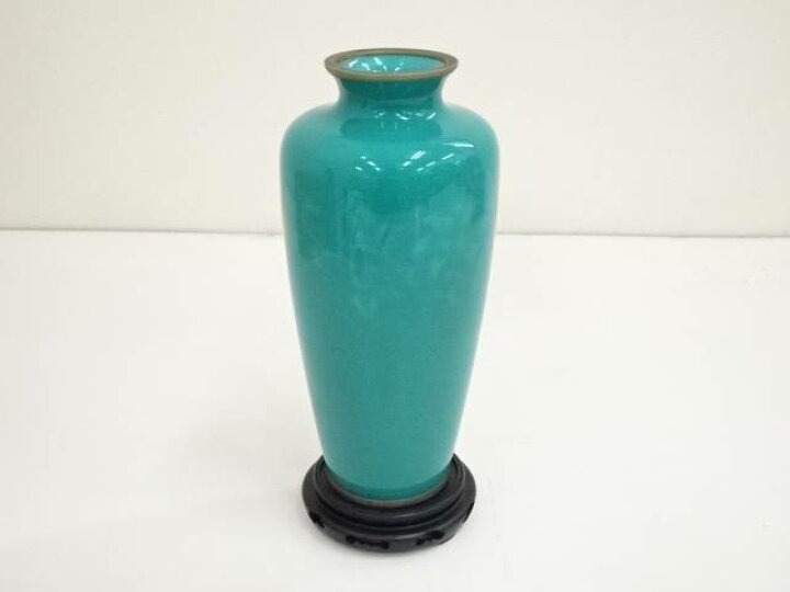 楽天市場】【中古】【華道】安藤七宝店製 七宝花瓶（唐木花台付）（共