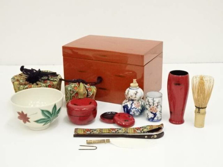 楽天市場】【中古】【茶道具】根来塗茶箱セット【送料無料】 : お 