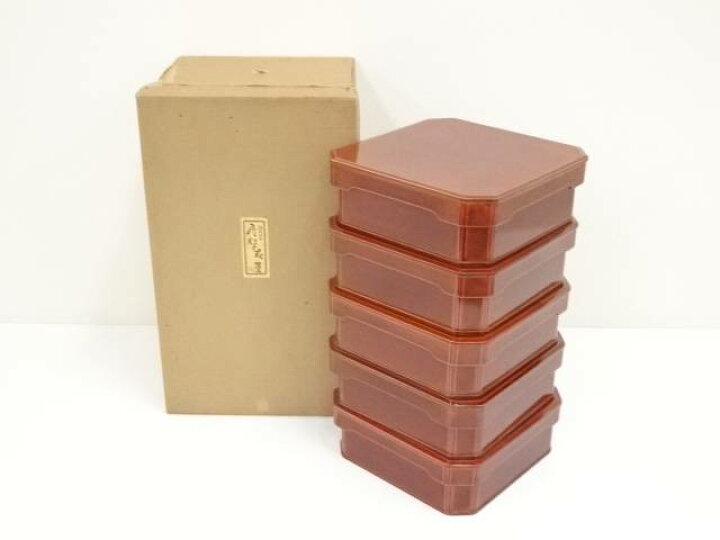 楽天市場】【中古】【漆器】春慶塗 大徳寺弁当箱5客（箱付）【送料無料  