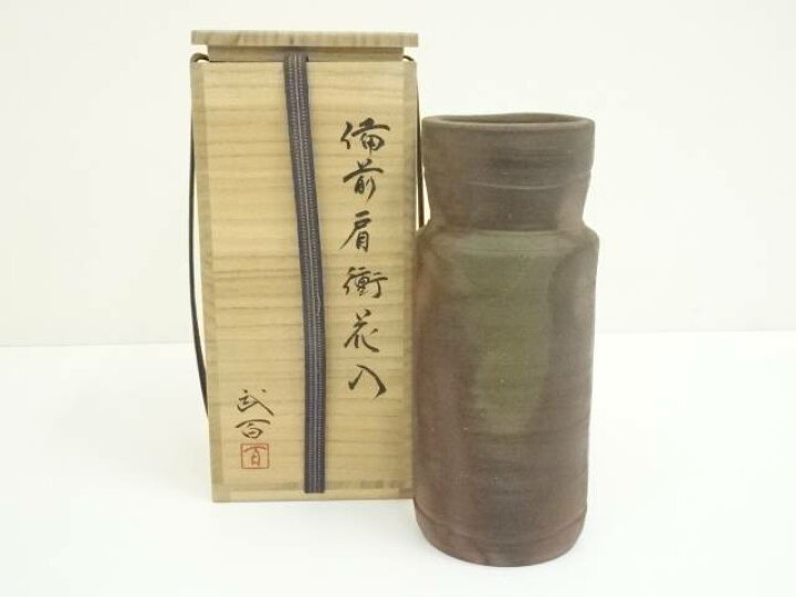楽天市場】【中古】【華道】備前焼 南燦窯 小日置武百造 肩衝花入（共 