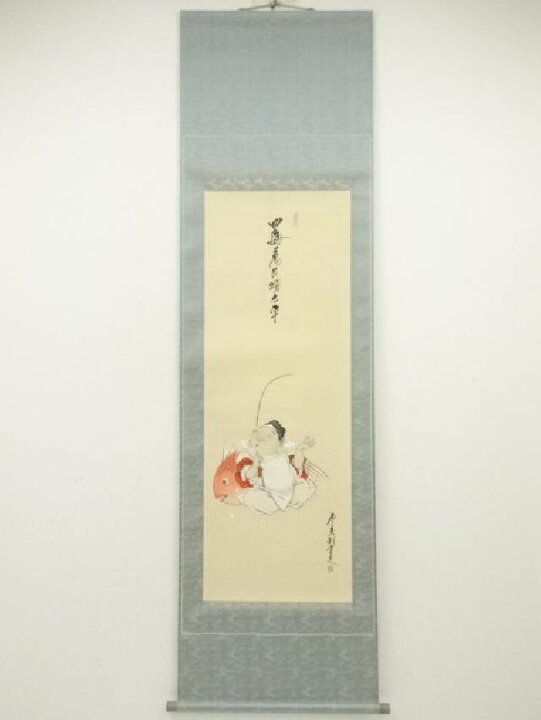 楽天市場】【中古】【書画】七類堂天谿（雪舟）筆 恵比寿 肉筆紙本掛軸 