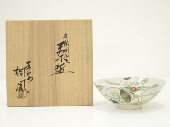 楽天市場】【中古】【茶道具】京焼 手塚桐鳳造 色絵団扇文茶碗（共箱 