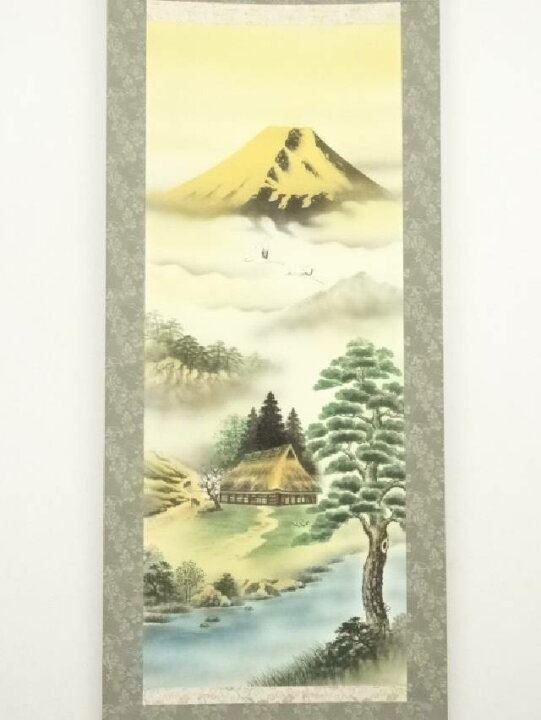 楽天市場】【中古】【書画】石田雪外筆 風水黄金富峰図 肉筆絹本掛軸 